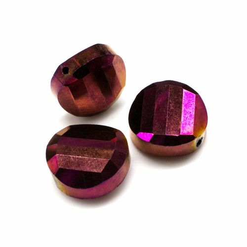 14mm crystal beads purple iris, pack of 8 — faceted for jewelry making and beadwork