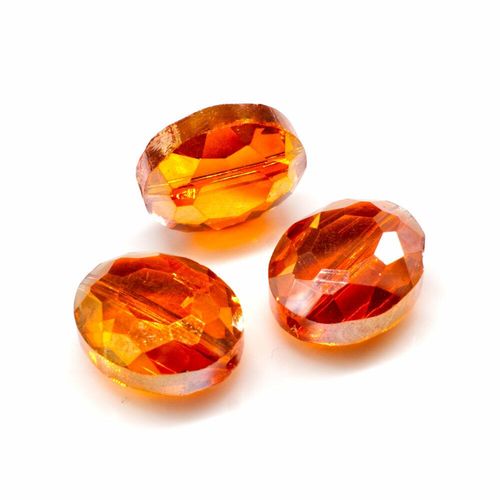 16mm crystal beads orange, pack of 8 — faceted for jewelry making and beadwork