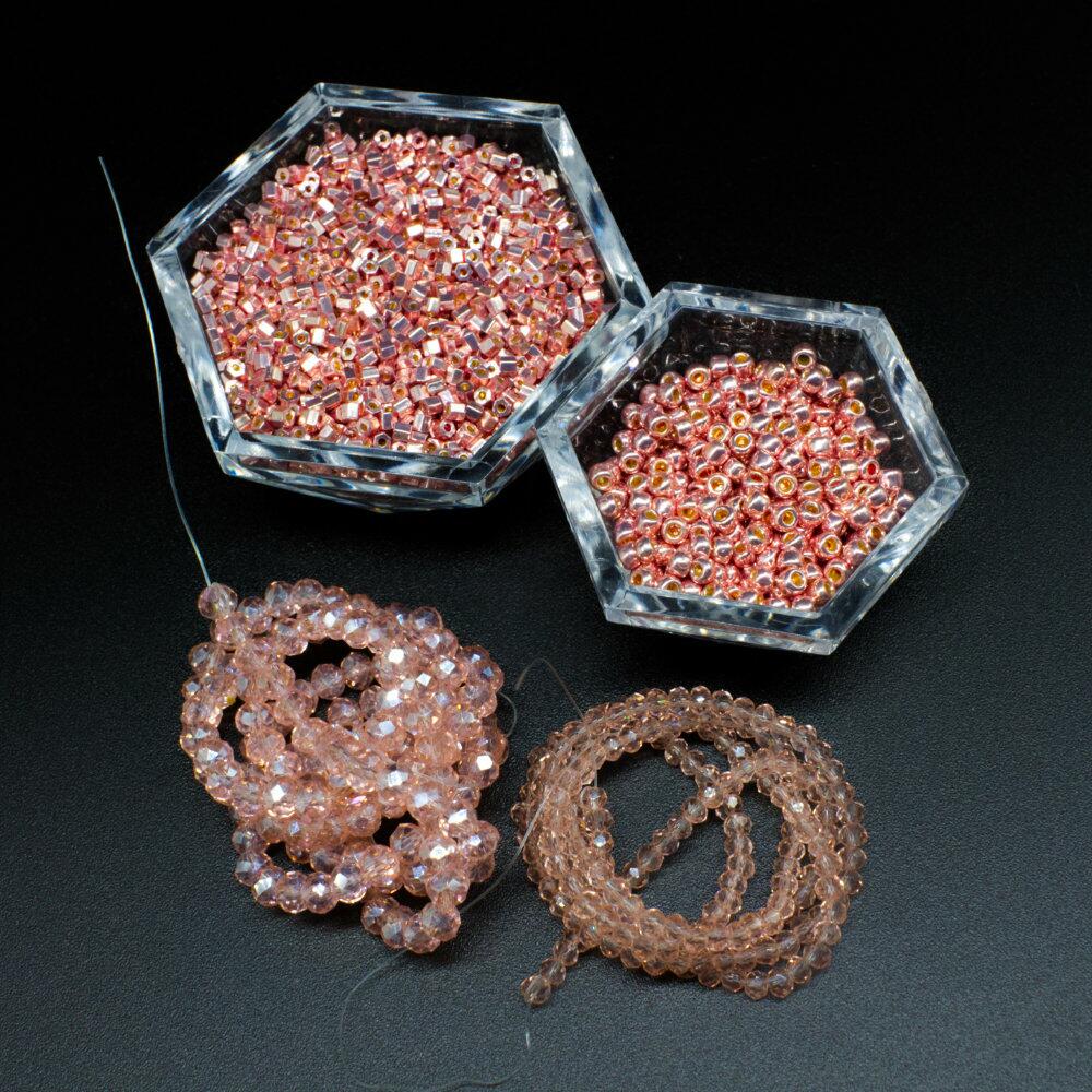 Lillian Bauble Zoom 28/3 rose gold jewelry making kit — DIY set with beads and instructions for creating handmade jewelry