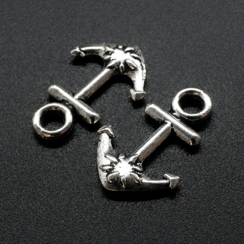 Antique Silver Metal Charm Anchor 20mm 10pcs for jewellery making