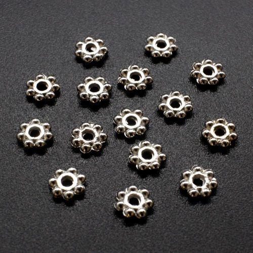 Metal Disc Daisy 6mm 50pcs Antique Silver for jewellery making