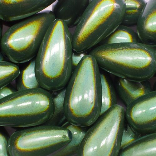 Miracle Bead 23mm Drop Green 6pcs for jewellery making