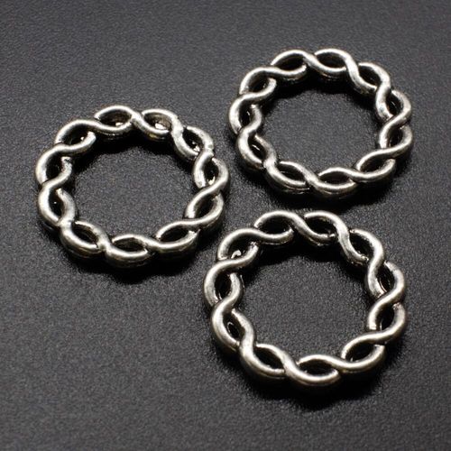 Antique Silver Metal Connector Ring 20mm 6pcs for jewellery making