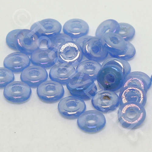 4mm Czech glass glass beads ring 4mm 5g 180pcs - iris opal sapphire — pack of 5, high-quality two-hole beads ideal for jewelry making, be…