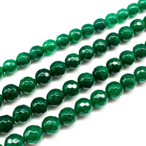Dyed Jade 8mm Faceted Round Beads 15" string Teal Colour for jewellery making
