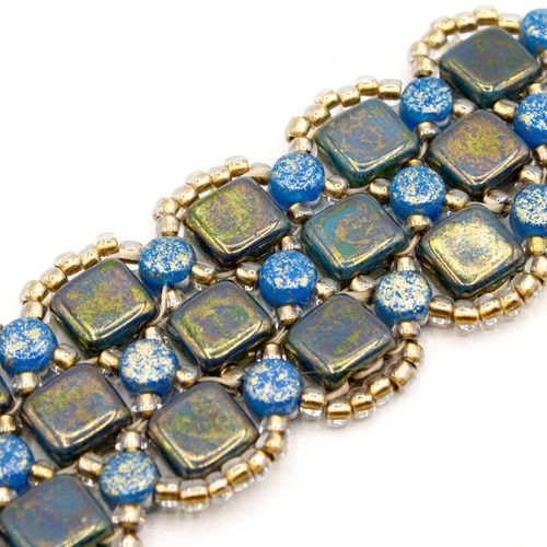 Kali Bracelet olive gold bracelet making kit — DIY set with beads and instructions for creating handmade jewelry
