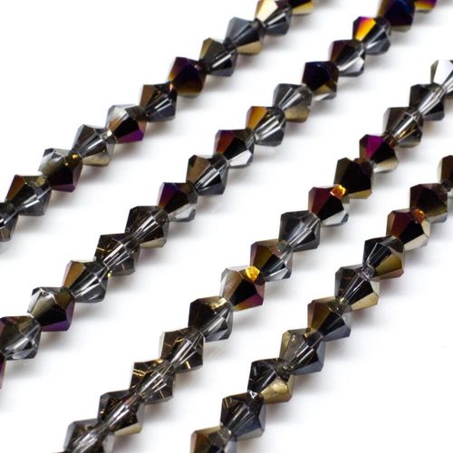 4mm crystal bicone beads purple iris cloud — faceted for jewelry making and beadwork
