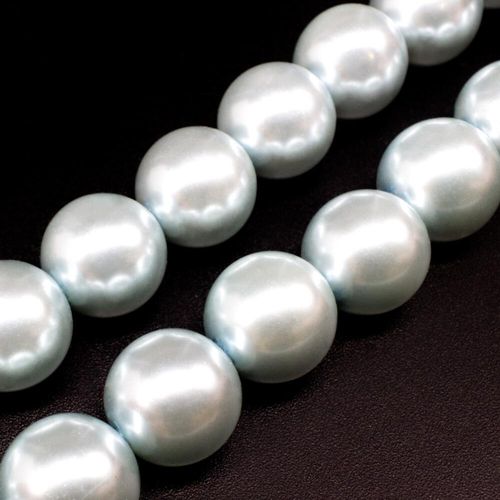 Glass Pearl Round Beads 16mm Powder Blue for jewellery making