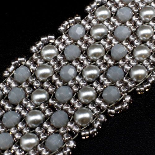 Dahlia Bracelet Makes 3 pastel grey bracelet making kit — DIY set with beads and instructions for creating handmade jewelry