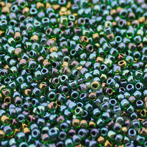 Toho Size 11 Seed Beads 10g - Inside Colour Rbw Green Purple