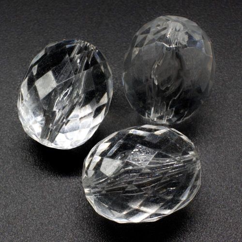 Acrylic Crystal Facet Rice Beads 21mm 6pcs Clear for jewellery making