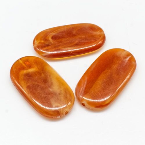 Acrylic Swirl Flat Oval 28mm 10pcs Copper for jewellery making