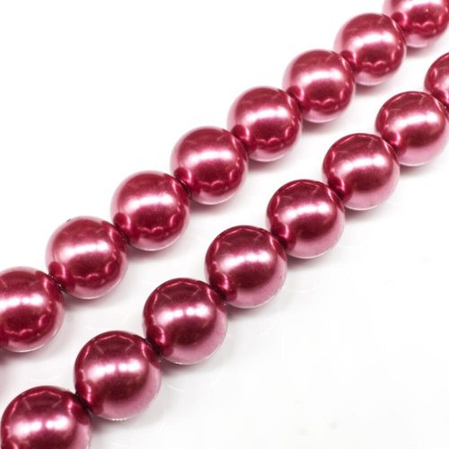Glass Pearl Round Beads 12mm Dark Watermelon for jewellery making