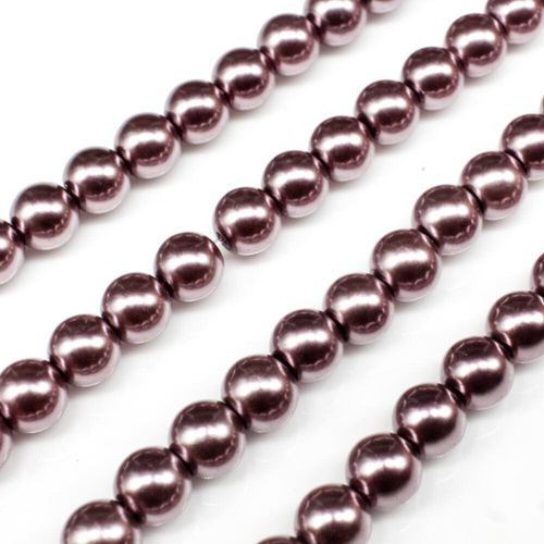 Glass Pearl Round Beads 6mm Mink for jewellery making