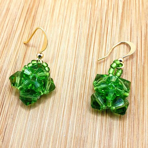 Adriana Crystal Earrings 5 Pairs green earring making kit — DIY set with beads and instructions for creating handmade jewelry