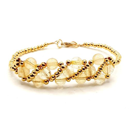 Monica Gemstone Bracelets citrine bracelet making kit — DIY set with beads and instructions for creating handmade jewelry