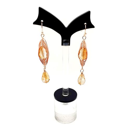 Christine Wire Earrings 2 Pairs burnt orange earring making kit — DIY set with beads and instructions for creating handmade jewelry
