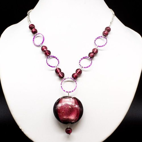 Ellen Silver Foil Necklace amethyst necklace making kit — DIY set with beads and instructions for creating handmade jewelry