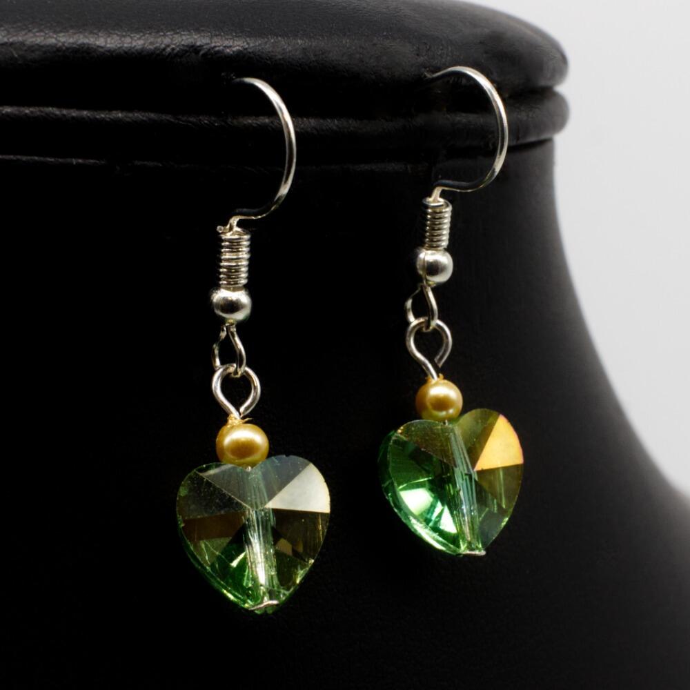 Mina Heart Crystal Drop Earrings Bundle earring making kit — DIY set with beads and instructions for creating handmade jewelry