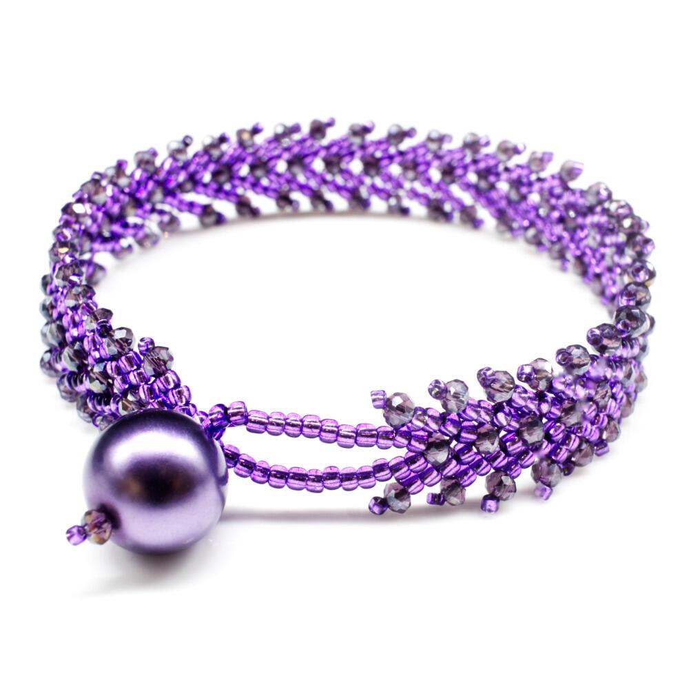 St Petersberg Chevron Bracelets purple bracelet making kit — DIY set with beads and instructions for creating handmade jewelry