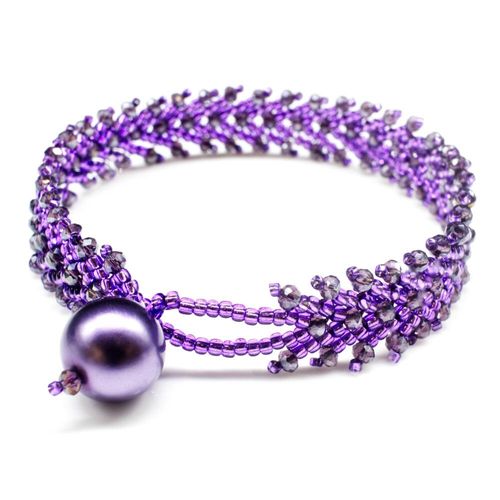 St Petersberg Chevron Bracelets purple bracelet making kit — DIY set with beads and instructions for creating handmade jewelry