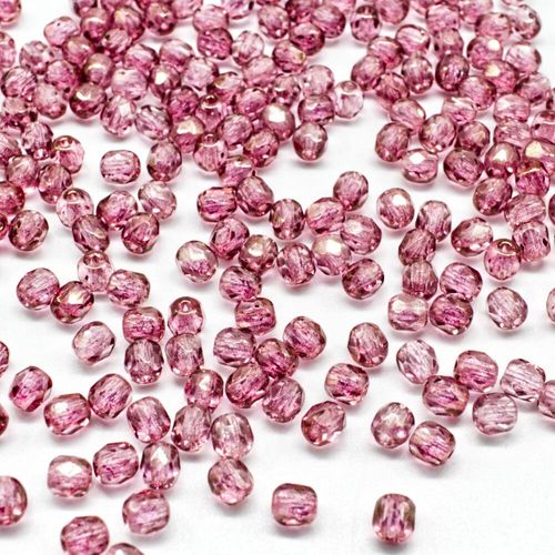 4mm Czech glass fire polished faceted beads transparent topaz — pack of 100, high-quality faceted beads perfect for jewelry making and be…
