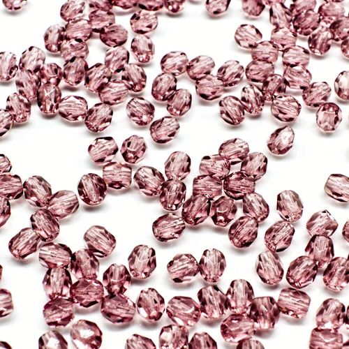 4mm Czech glass fire polished faceted beads mid amethyst — pack of 100, high-quality faceted beads perfect for jewelry making and beadwor…