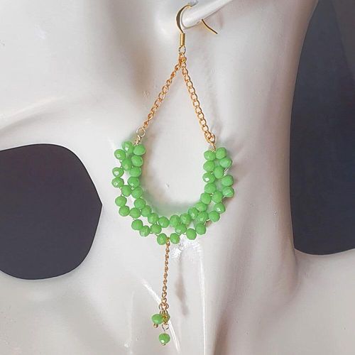 Adaline Chandelier Earrings opaque green earring making kit — DIY set with beads and instructions for creating handmade jewelry