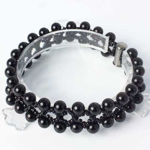 Serenity Gemstone Bracelet obsidian bracelet making kit — DIY set with beads and instructions for creating handmade jewelry