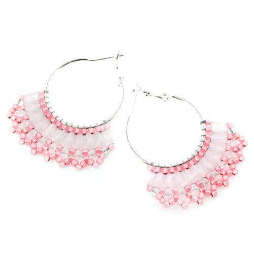 Florence Earring Pack silver & pink earring making kit — DIY set with beads and instructions for creating handmade jewelry