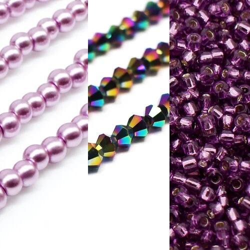 Kassia Diamond Bracelet Makes 2 grape bracelet making kit — DIY set with beads and instructions for creating handmade jewelry