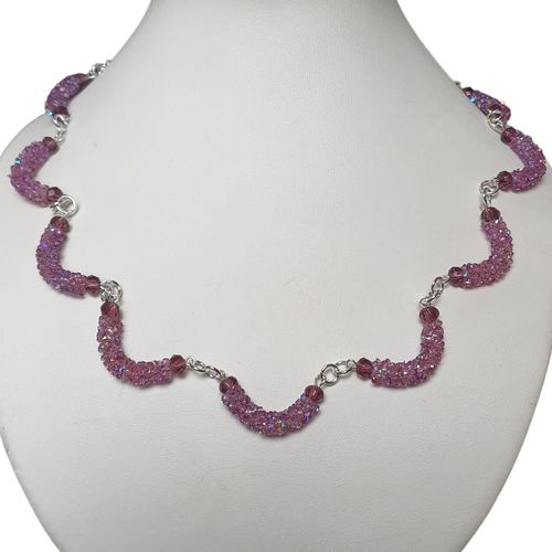 Gloria Diamond Necklace amethyst ab necklace making kit — DIY set with beads and instructions for creating handmade jewelry