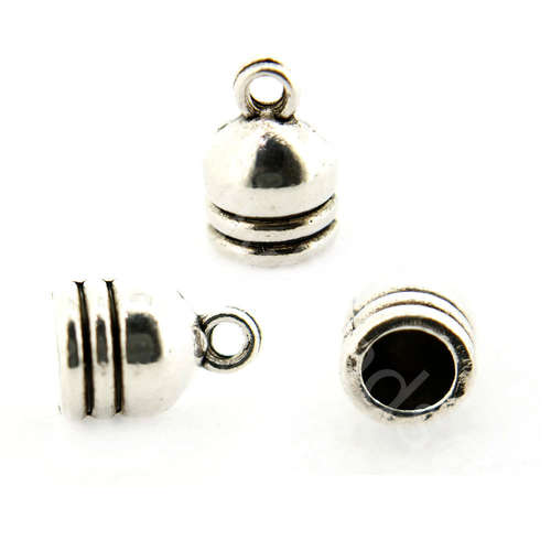 Antique Silver Bead Cord Cap 7mm - 18pcs
