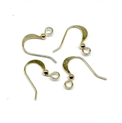 Ear Wire Flat with Ball Gold Plated 20 Pairs 18 x 11mm for jewellery making