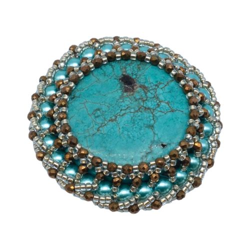 Gemstone Beaded Swirl Pendant Turquoise 4mm for jewellery making