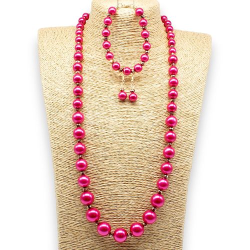 Graduated Pearl & Crystal Jewellery light pink magenta jewelry making kit — DIY set with beads and instructions for creating handmade jew…