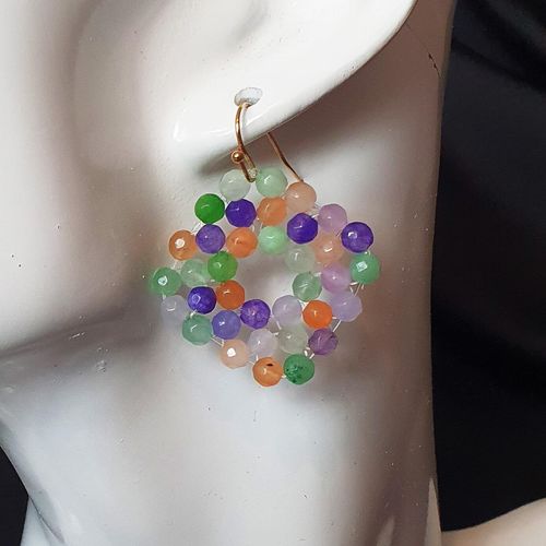Persephone Jade Earrings pastels earring making kit — DIY set with beads and instructions for creating handmade jewelry