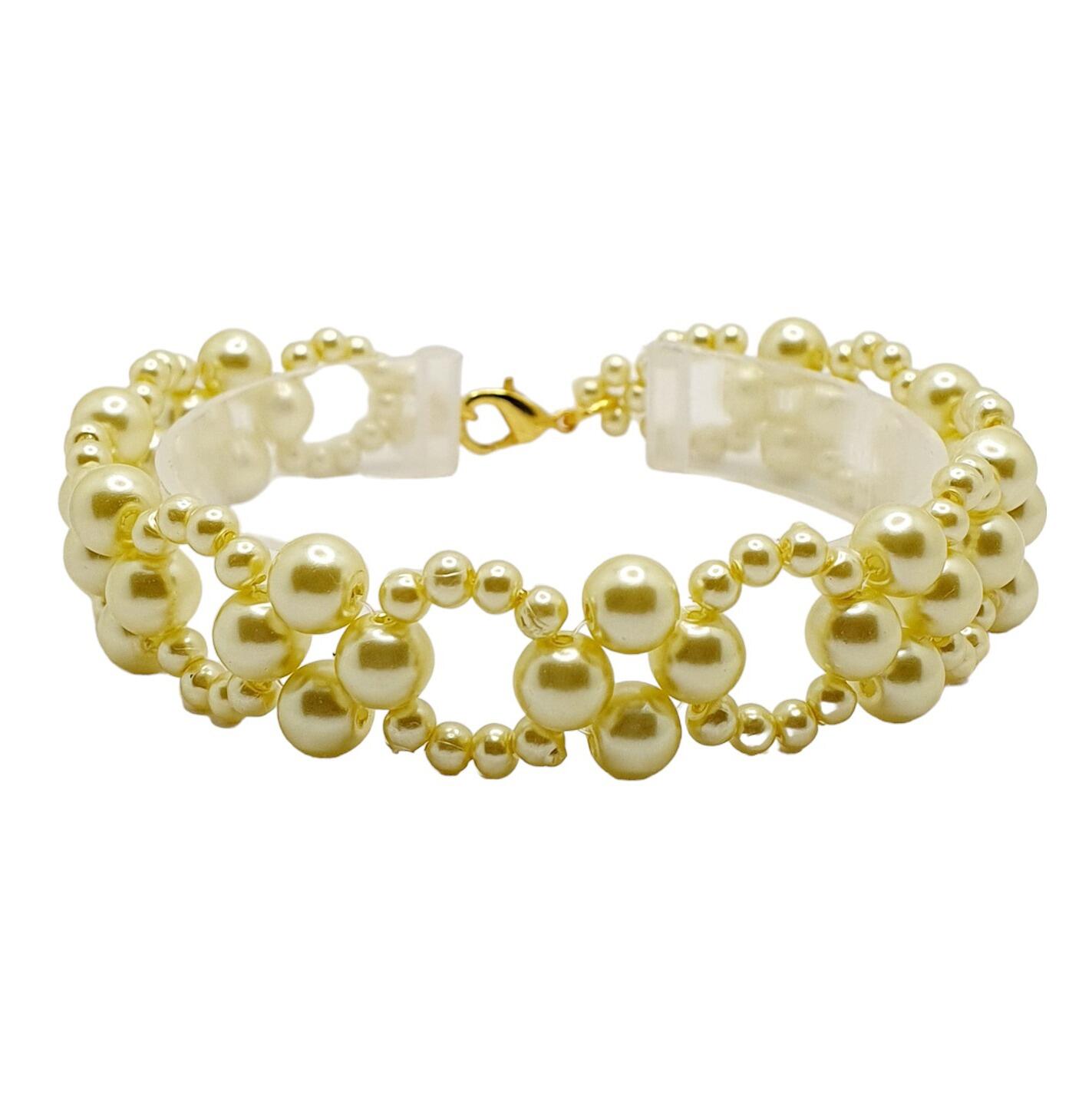 Elianora Pearl Bracelet lemon chiffon bracelet making kit — DIY set with beads and instructions for creating handmade jewelry
