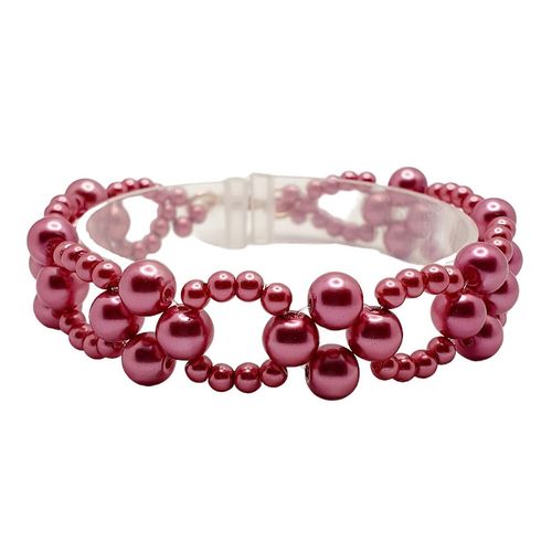 Elianora Pearl Bracelet fuchsia bracelet making kit — DIY set with beads and instructions for creating handmade jewelry