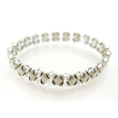 GemDuo Sparkle Bracelets crystal white bracelet making kit — DIY set with beads and instructions for creating handmade jewelry