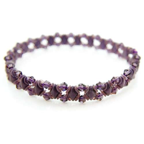 GemDuo Sparkle Bracelets dark purple bracelet making kit — DIY set with beads and instructions for creating handmade jewelry