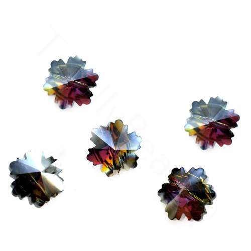 14mm crystal beads silver rainbow 14x14mm, pack of 8 — plated finish, ideal for jewelry making and beadwork