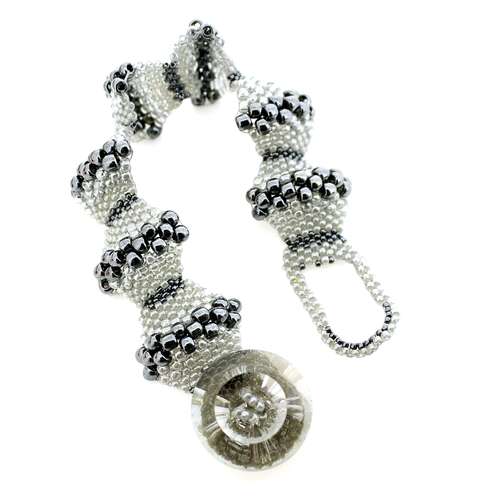 Peyote EC Bracelet Kit hematite grey bracelet making kit — DIY set with beads and instructions for creating handmade jewelry