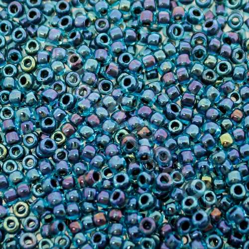 Toho Size 8 Seed Beads 10g - Inside Aqua Jet