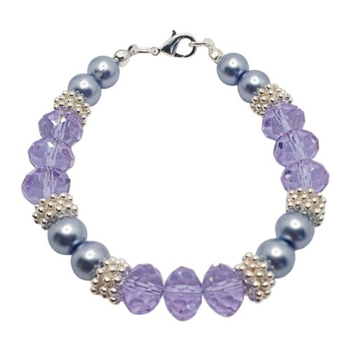 Roxanne Bracelet Makes 3 lilac & lagoon bracelet making kit — DIY set with beads and instructions for creating handmade jewelry