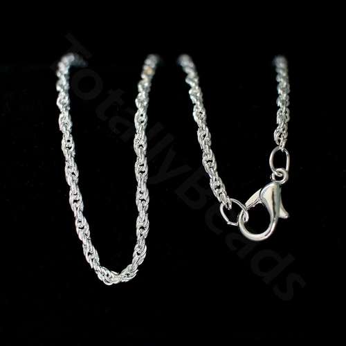 Necklace Chains Rope - Silver Plated 50cm