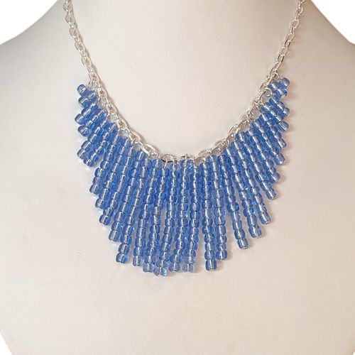 Veronique Necklaces Makes 3 sapphire blue necklace making kit — DIY set with beads and instructions for creating handmade jewelry