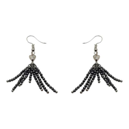 Kari Heart Earrings metallic hematite earring making kit — DIY set with beads and instructions for creating handmade jewelry