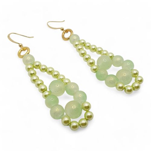 Giovanna Earrings 3 Pairs lime earring making kit — DIY set with beads and instructions for creating handmade jewelry
