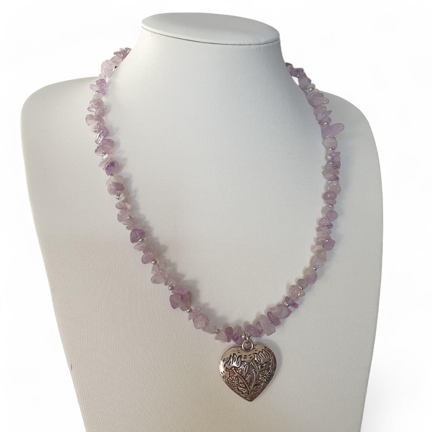 Colleen Gemstone Necklace/Bracelet light amethyst bracelet making kit — DIY set with beads and instructions for creating handmade jewelry
